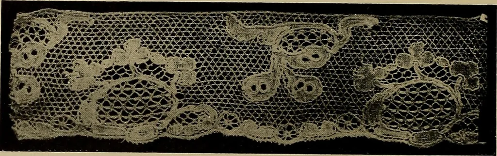 An illustration from A history of hand-made lace : Dealing with the origin of lace, the growth of the great lace centres, the mode of manufacture, the methods of distinguishing and the care of various kinds of lace ..., 1900, leaf 69