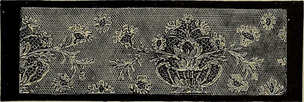 An illustration from A history of hand-made lace : Dealing with the origin of lace, the growth of the great lace centres, the mode of manufacture, the methods of distinguishing and the care of various kinds of lace ..., 1900, leaf 70