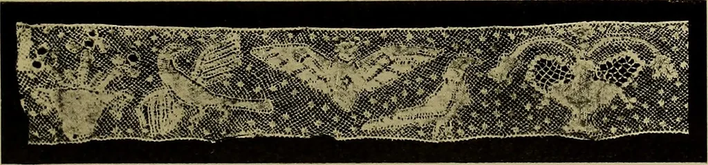 An illustration from A history of hand-made lace : Dealing with the origin of lace, the growth of the great lace centres, the mode of manufacture, the methods of distinguishing and the care of various kinds of lace ..., 1900, leaf 88