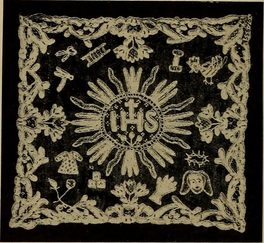 An illustration from A history of hand-made lace : Dealing with the origin of lace, the growth of the great lace centres, the mode of manufacture, the methods of distinguishing and the care of various kinds of lace ..., 1900, leaf 89