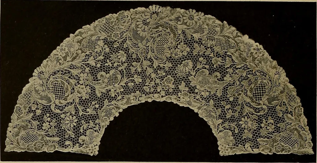 An illustration from A history of hand-made lace : Dealing with the origin of lace, the growth of the great lace centres, the mode of manufacture, the methods of distinguishing and the care of various kinds of lace ..., 1900, leaf 99
