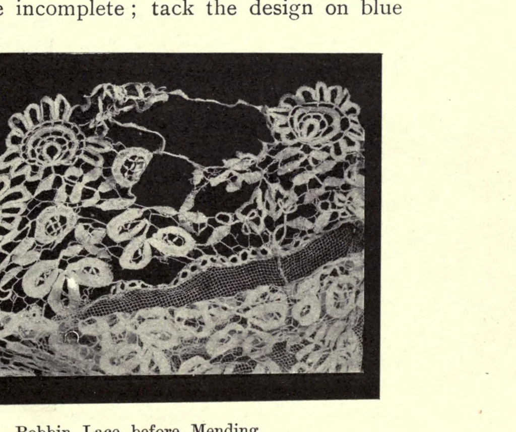 An illustration from A history of hand-made lace. Dealing with the origin of lace, the growth of the great lace centres, the mode of manufactures, the methods of distiuguishing and the care of various kinds of lace, 1900, leaf 125