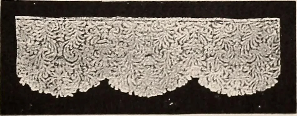 An illustration from A history of hand-made lace : dealing with the origin of lace, the growth of the great lace centres, the mode of manufacture, the methods of distinguishing and the care of various kinds of lace, 1900, leaf 118