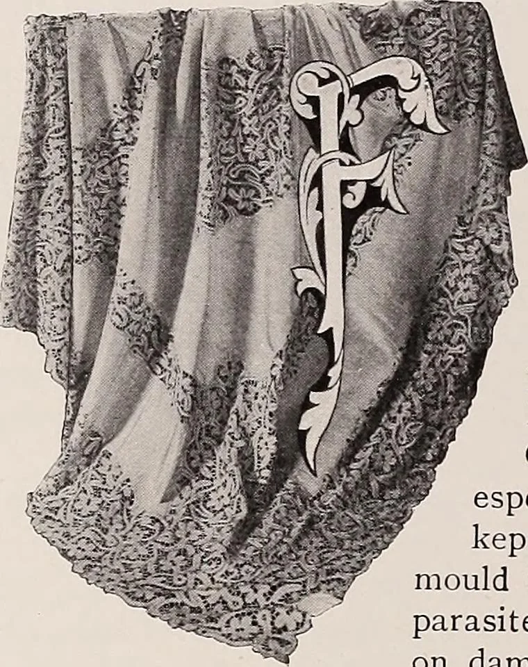 An illustration from A history of hand-made lace : dealing with the origin of lace, the growth of the great lace centres, the mode of manufacture, the methods of distinguishing and the care of various kinds of lace, 1900, leaf 119
