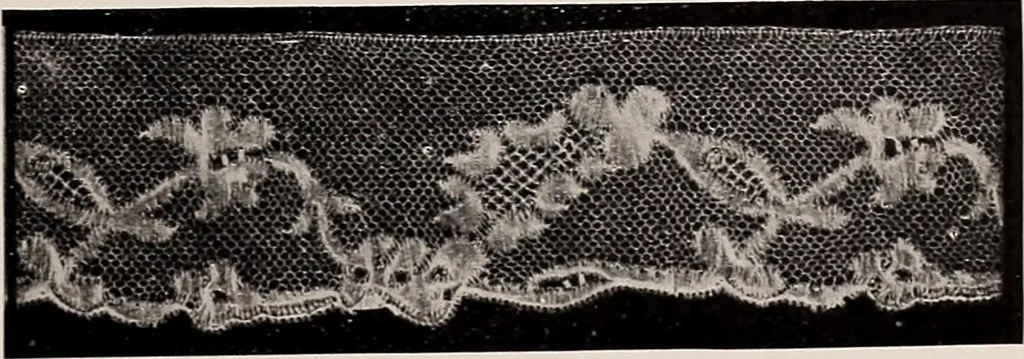 An illustration from A history of hand-made lace : dealing with the origin of lace, the growth of the great lace centres, the mode of manufacture, the methods of distinguishing and the care of various kinds of lace, 1900, leaf 176