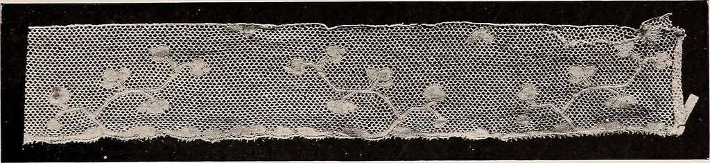An illustration from A history of hand-made lace : dealing with the origin of lace, the growth of the great lace centres, the mode of manufacture, the methods of distinguishing and the care of various kinds of lace, 1900, leaf 206
