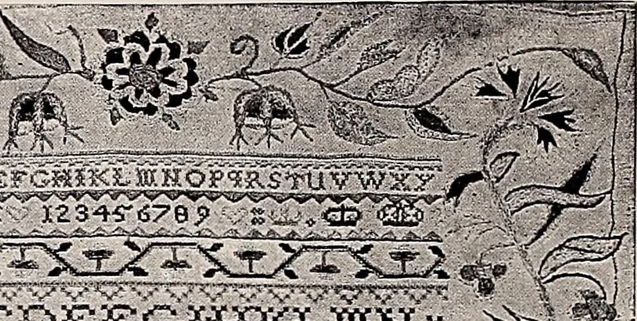 An illustration from A history of hand-made lace : dealing with the origin of lace, the growth of the great lace centres, the mode of manufacture, the methods of distinguishing and the care of various kinds of lace, 1900, leaf 271