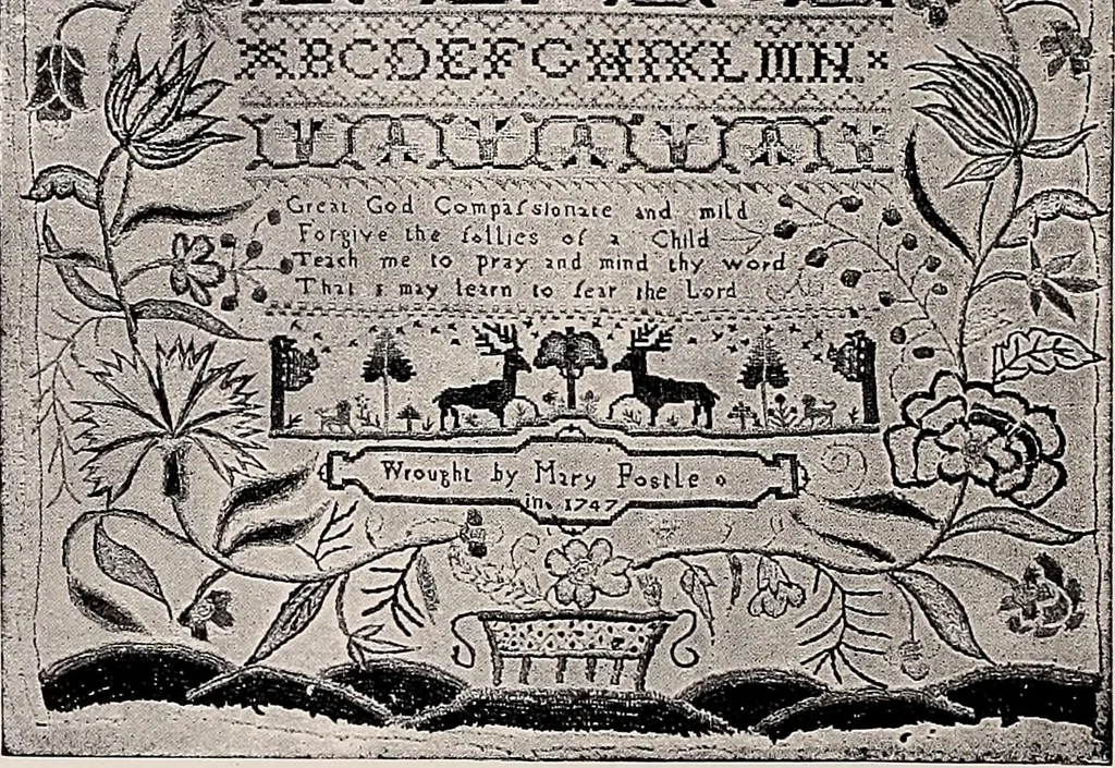 An illustration from A history of hand-made lace : dealing with the origin of lace, the growth of the great lace centres, the mode of manufacture, the methods of distinguishing and the care of various kinds of lace, 1900, leaf 271