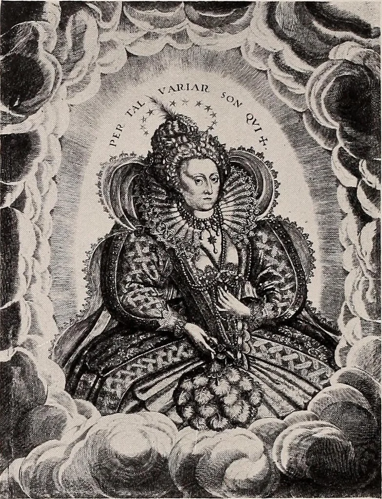 An illustration from A history of hand-made lace : dealing with the origin of lace, the growth of the great lace centres, the mode of manufacture, the methods of distinguishing and the care of various kinds of lace, 1900, leaf 97