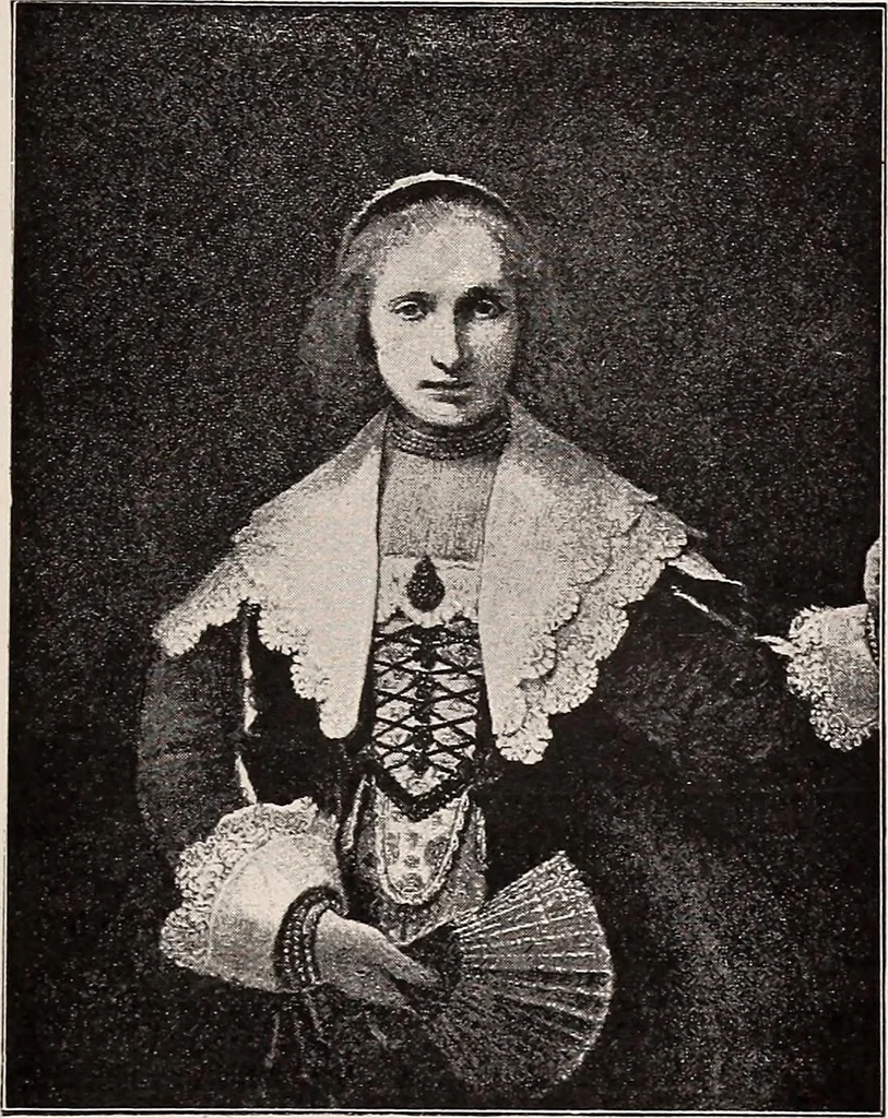 An illustration from A history of hand-made lace : dealing with the origin of lace, the growth of the great lace centres, the mode of manufacture, the methods of distinguishing and the care of various kinds of lace, 1900, leaf 98
