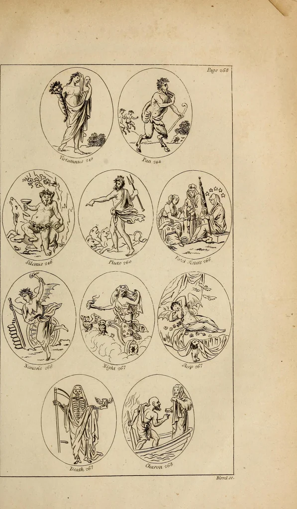 An illustration from A history of the heathen mythology; or, The fables of the ancients elucidated from historical records. An important key to the classics. To which is added, an enquiry into the religion of the first inhabitants of Great Britain. And a particular account of the ancient Druids, 1806, leaf 294