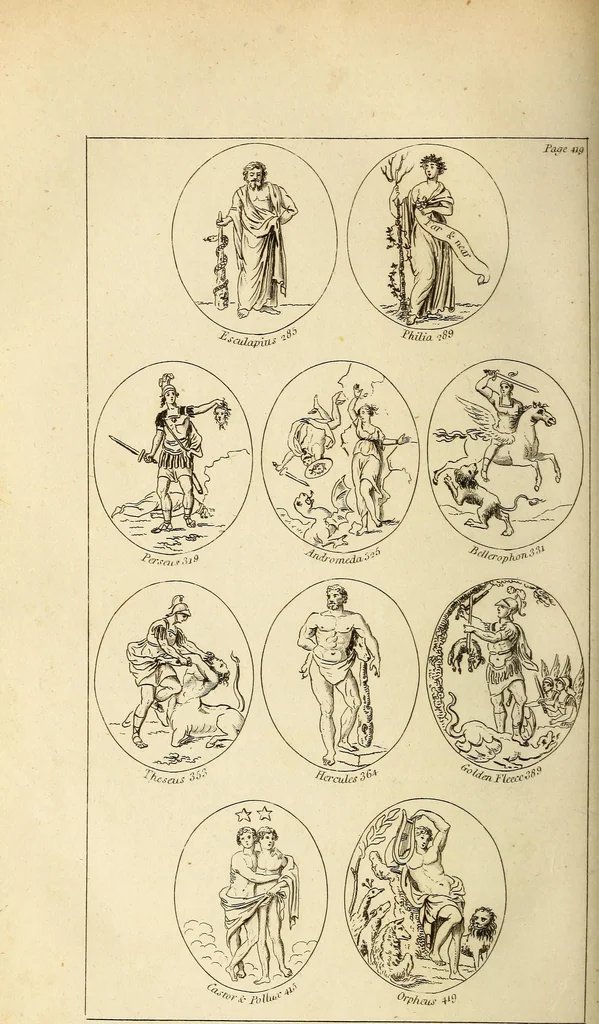 An illustration from A history of the heathen mythology; or, The fables of the ancients elucidated from historical records. An important key to the classics. To which is added, an enquiry into the religion of the first inhabitants of Great Britain. And a particular account of the ancient Druids, 1806, leaf 451