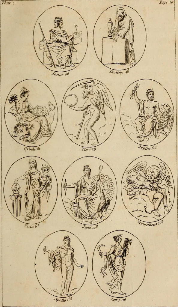 An illustration from A history of the heathen mythology; or, The fables of the ancients elucidated from historical records. An important key to the classics. To which is added, an enquiry into the religion of the first inhabitants of Great Britain. And a particular account of the ancient Druids, 1806, leaf 76