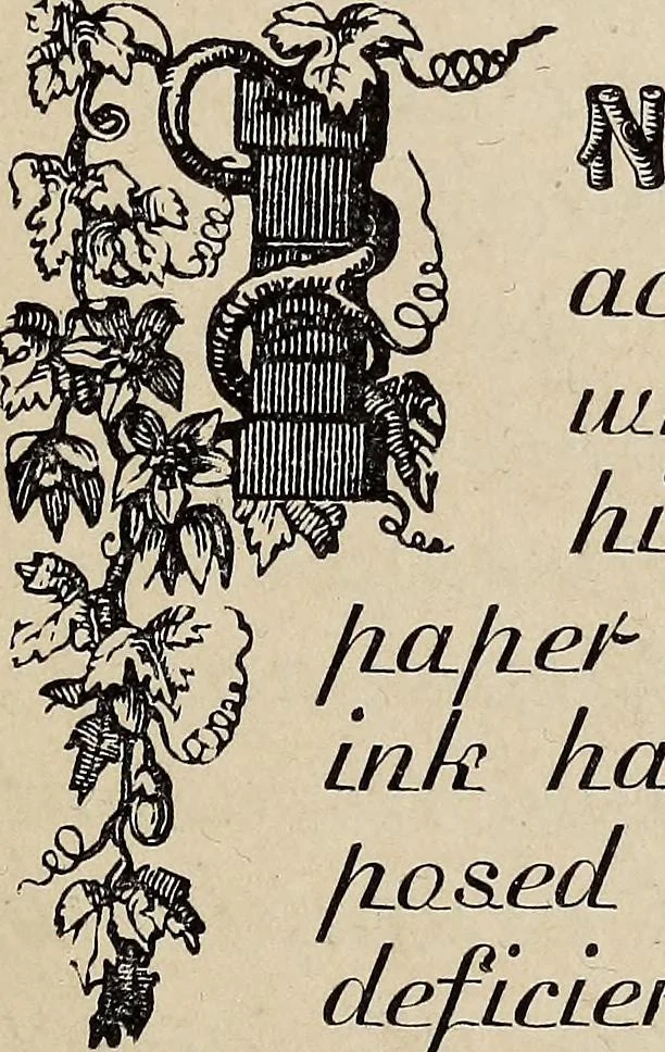 An illustration from The history of ink, including its etymology, chemistry, and bibliography, 1860, leaf 10