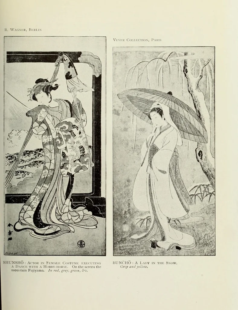 An illustration from A history of Japanese colour -prints, 1910, leaf 253
