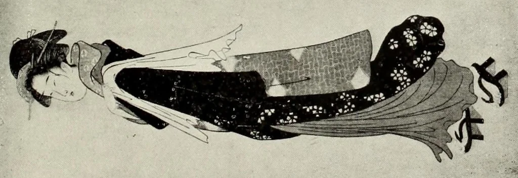 An illustration from A history of Japanese colour -prints, 1910, leaf 295