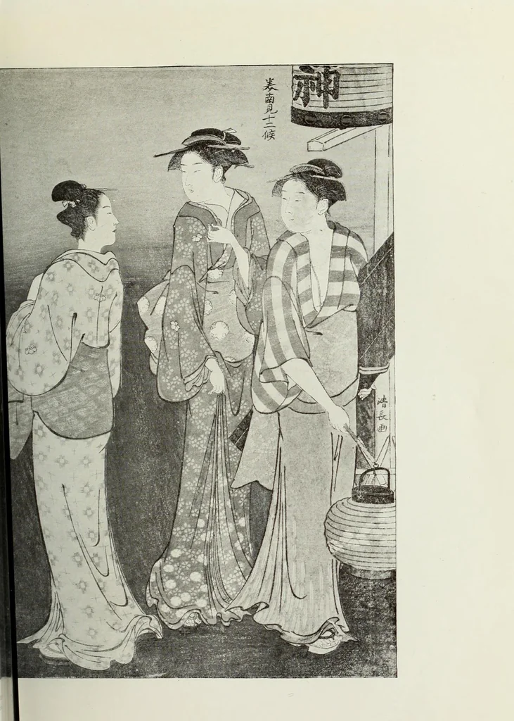 An illustration from A history of Japanese colour -prints, 1910, leaf 77