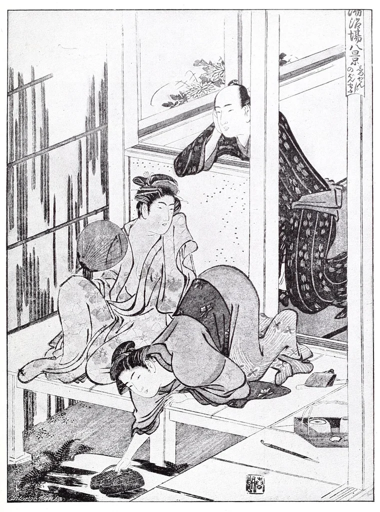 An illustration from A history of Japanese colour-prints, 1920, leaf 357
