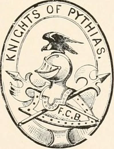 An illustration from A history of the Knights of Pythias and its branches and auxiliary; together with an account of the origin of secret societies, the rise and fall of chivalry and historical chapters on the Pythian ritual, 1910, leaf 18
