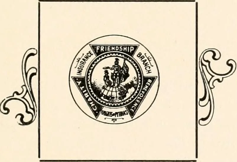 An illustration from A history of the Knights of Pythias and its branches and auxiliary; together with an account of the origin of secret societies, the rise and fall of chivalry and historical chapters on the Pythian ritual, 1910, leaf 260