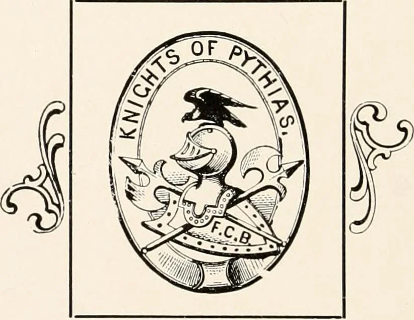 An illustration from A history of the Knights of Pythias and its branches and auxiliary; together with an account of the origin of secret societies, the rise and fall of chivalry and historical chapters on the Pythian ritual, 1910, leaf 93