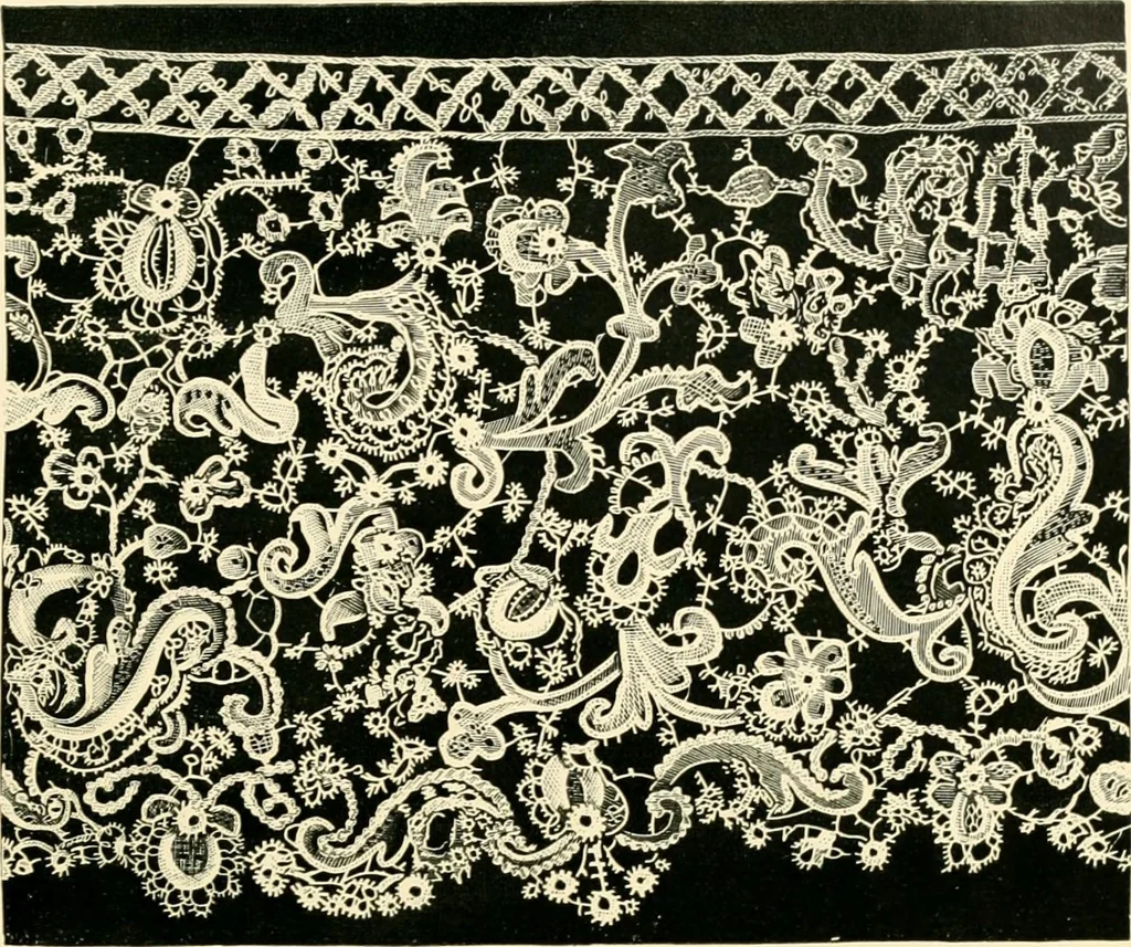 An illustration from History of lace, 1902, leaf 104