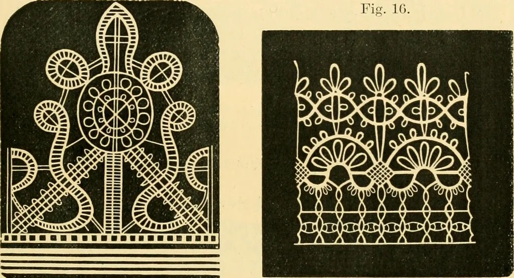 An illustration from History of lace, 1902, leaf 62