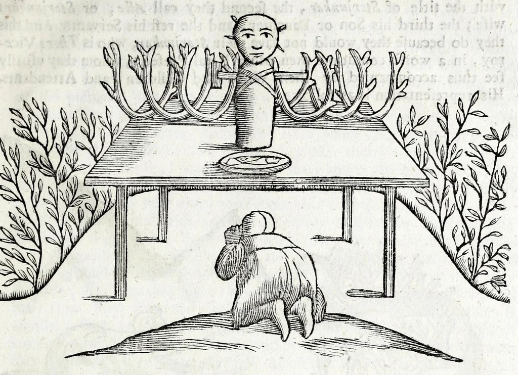 An illustration from The history of Lapland, wherein are shewed the original, manners, habits, marriages, conjurations, &c. of that people, 1674, leaf 61