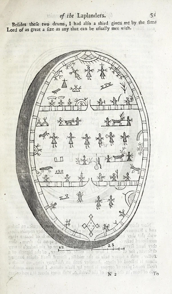 An illustration from The history of Lapland, wherein are shewed the original, manners, habits, marriages, conjurations, &c. of that people, 1674, leaf 71