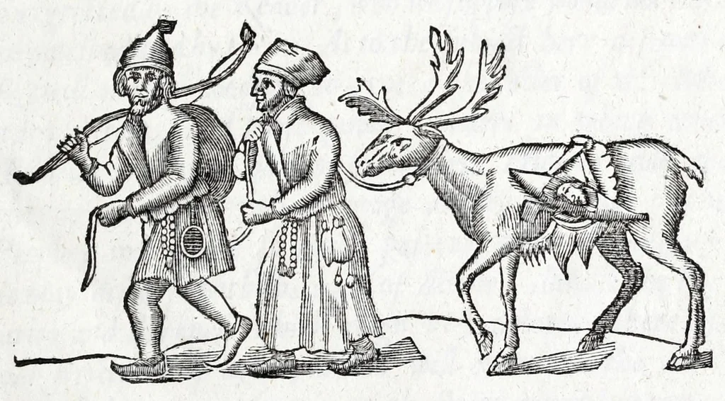An illustration from The history of Lapland, wherein are shewed the original, manners, habits, marriages, conjurations, &c. of that people, 1674, leaf 9