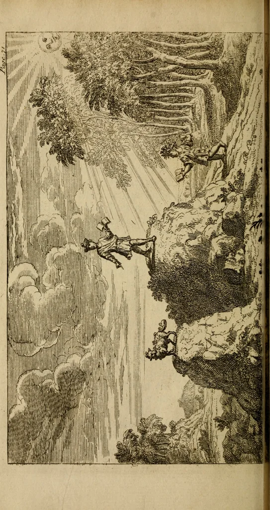 An illustration from The history of the life and adventures of Mr. Duncan Campbell : a gentleman, who, tho' deaf and dumb, writes down any stranger's name at first sight, with their future contingencies of fortune : now living in Exeter Court over-against the Savoy in the Strand, 1720, leaf 107