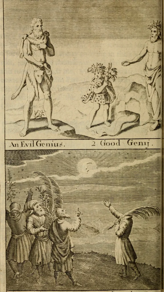 An illustration from The history of the life and adventures of Mr. Duncan Campbell : a gentleman, who, tho' deaf and dumb, writes down any stranger's name at first sight, with their future contingencies of fortune : now living in Exeter Court over-against the Savoy in the Strand, 1720, leaf 301