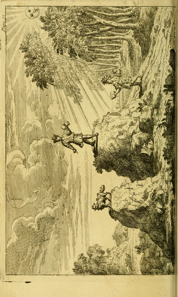 An illustration from The history of the life and adventures of Mr. Duncan Campbell : a gentleman, who, tho' deaf and dumb, writes down any stranger's name at first sight, with their future contingencies of fortune : now living in Exeter Court over-against the Savoy in the Strand, 1720, leaf 107