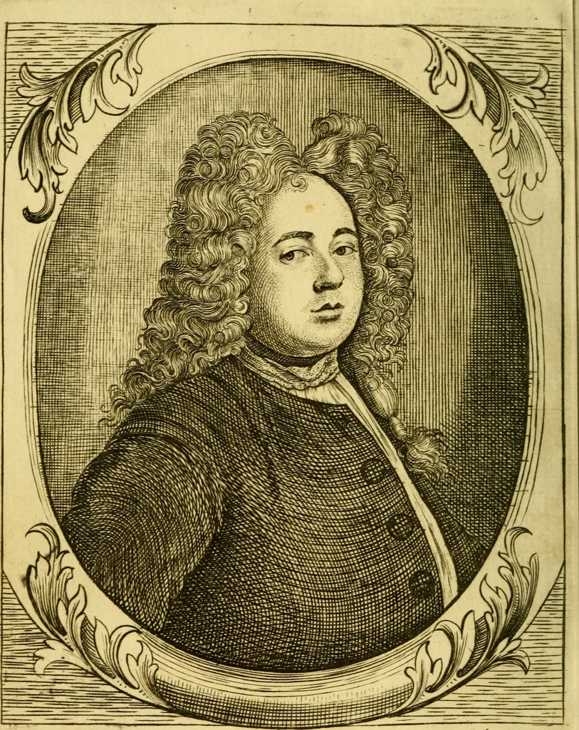 An illustration from The history of the life and adventures of Mr. Duncan Campbell : a gentleman, who, tho' deaf and dumb, writes down any stranger's name at first sight, with their future contingencies of fortune : now living in Exeter Court over-against the Savoy in the Strand, 1720, leaf 7