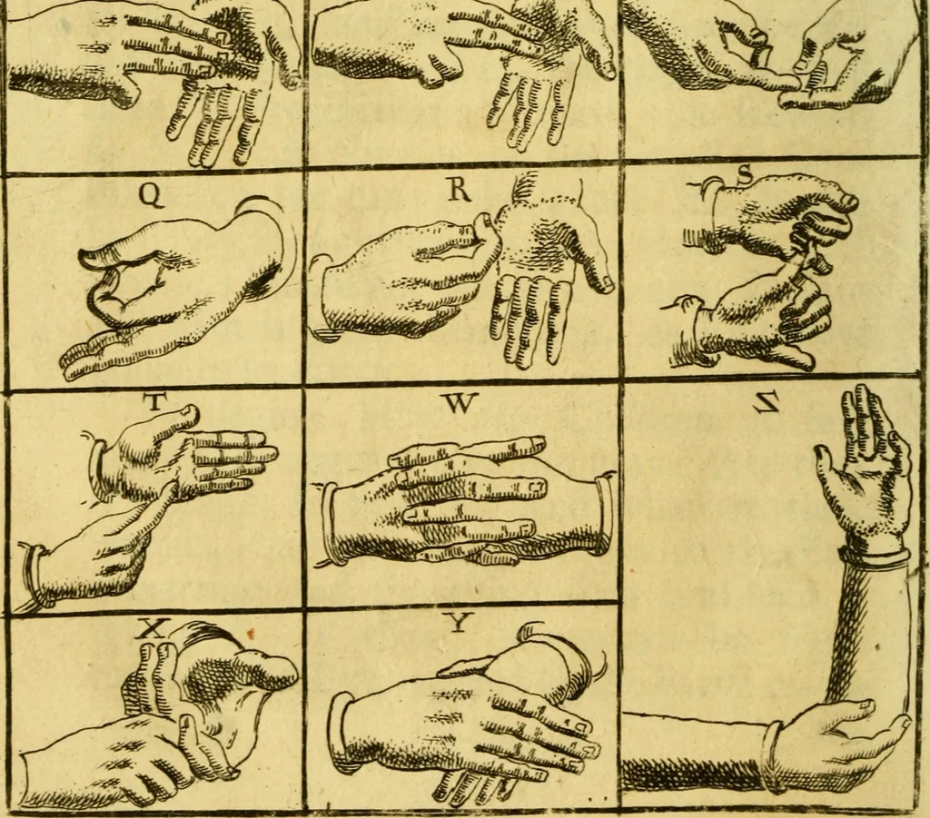 An illustration from The history of the life and adventures of Mr. Duncan Campbell : a gentleman, who, tho' deaf and dumb, writes down any stranger's name at first sight, with their future contingencies of fortune : now living in Exeter Court over-against the Savoy in the Strand, 1720, leaf 73