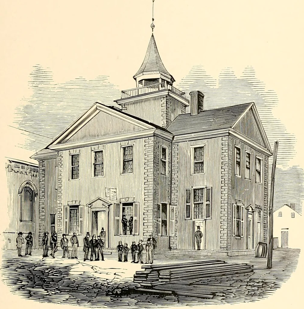 An illustration from A history of Lodge no. 61, F. and A. M., Wilkesbarré, Pa. ... with a collection of masonic addresses .., 1897, leaf 40