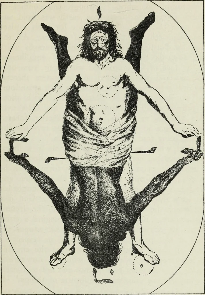 An illustration from The history of magic : including a clear and precise exposition of its procedure, its rites and its mysteries, 1922, leaf 100