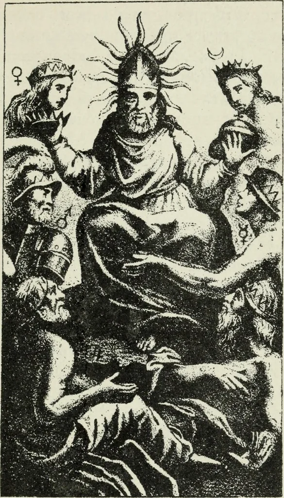 An illustration from The history of magic : including a clear and precise exposition of its procedure, its rites and its mysteries, 1922, leaf 412