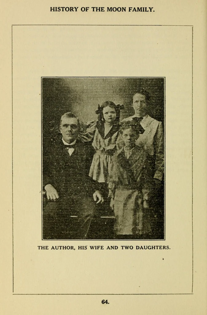 An illustration from The history of the Moon family, 1920, leaf 98