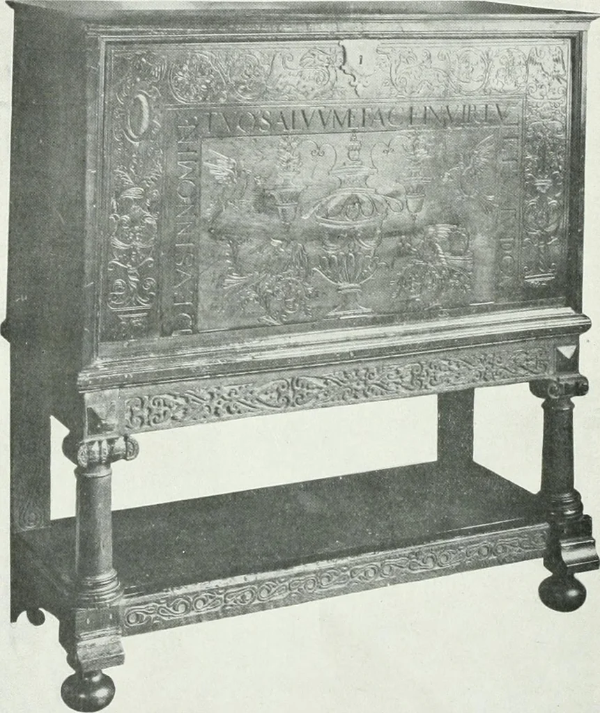 An illustration from A history of oak furniture, 1920, leaf 107