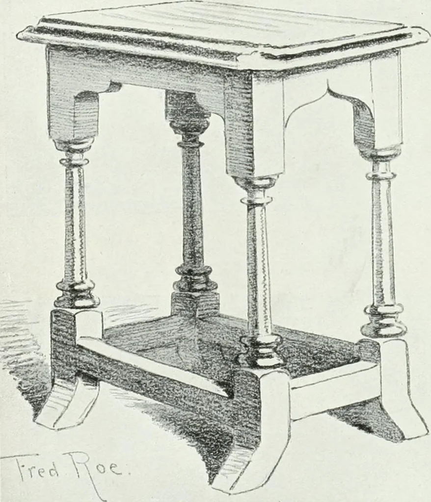 An illustration from A history of oak furniture, 1920, leaf 109