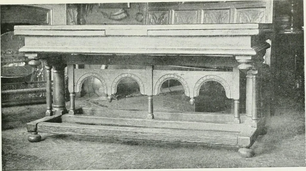 An illustration from A history of oak furniture, 1920, leaf 112