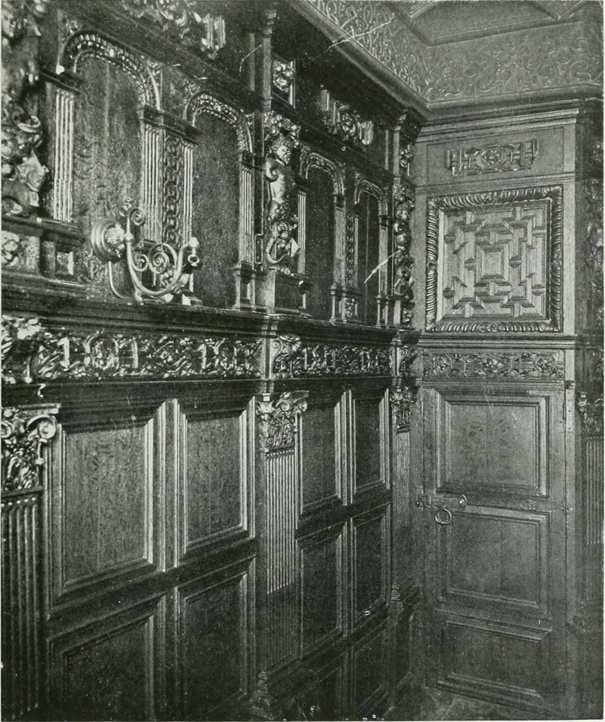 An illustration from A history of oak furniture, 1920, leaf 114