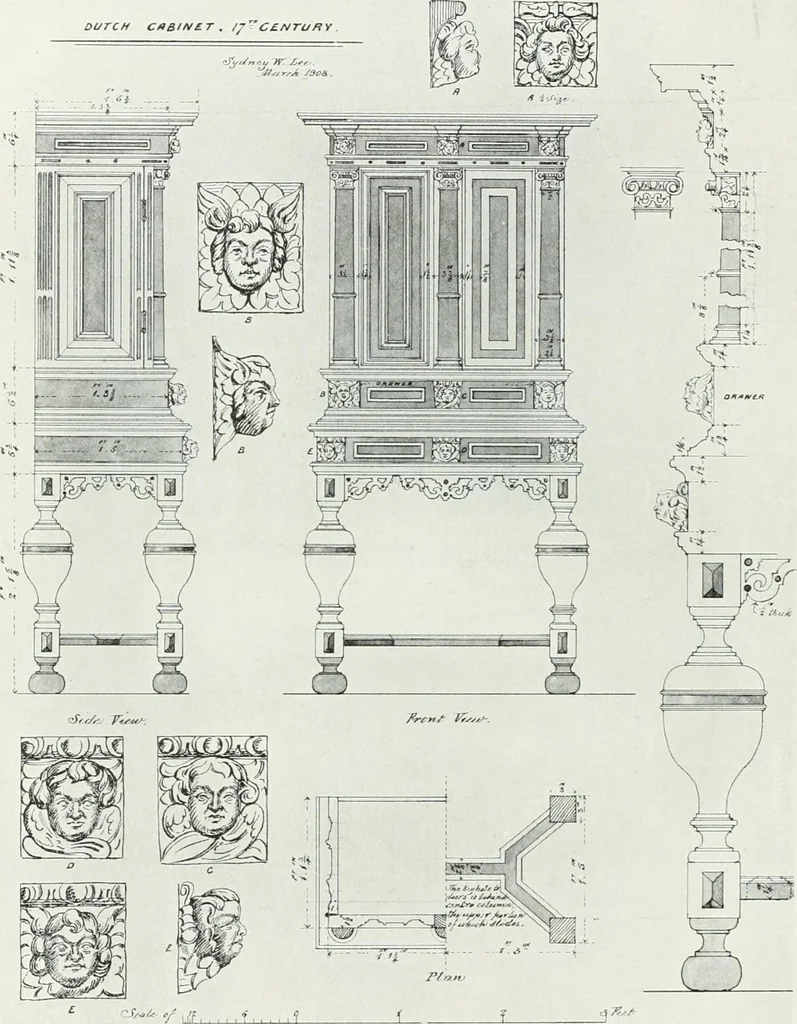 An illustration from A history of oak furniture, 1920, leaf 119