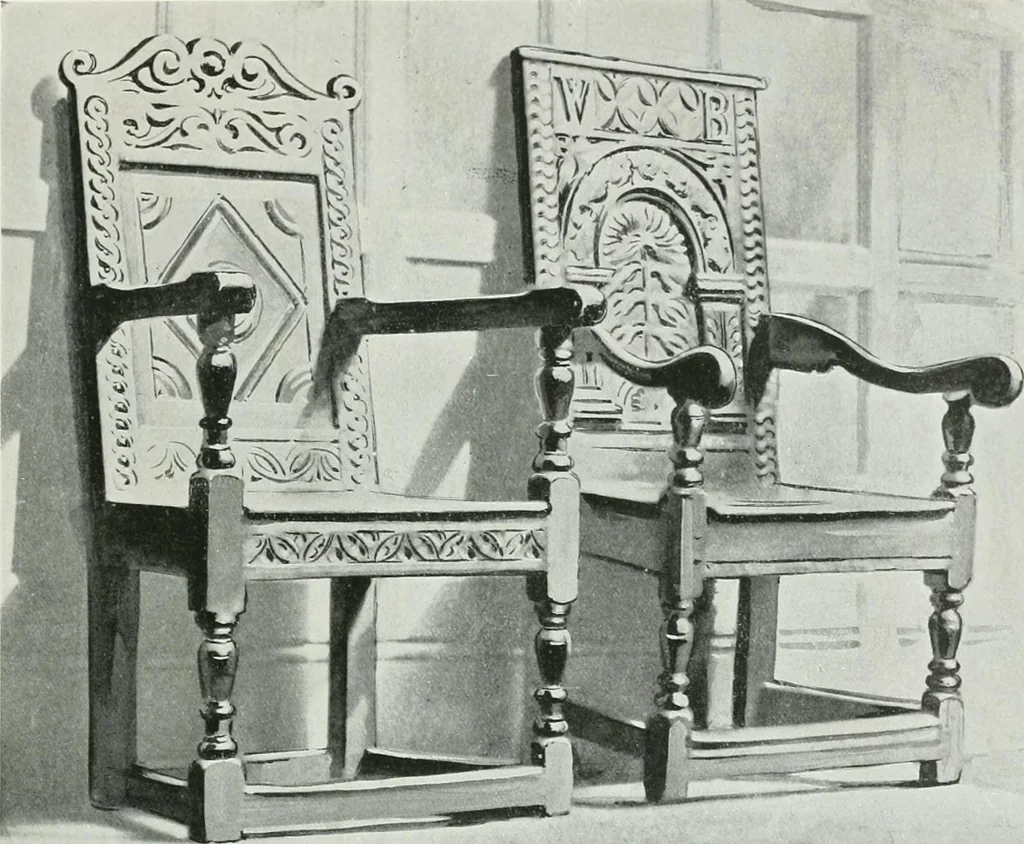 An illustration from A history of oak furniture, 1920, leaf 120