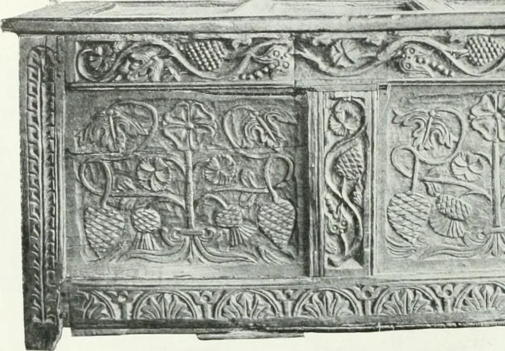 An illustration from A history of oak furniture, 1920, leaf 123