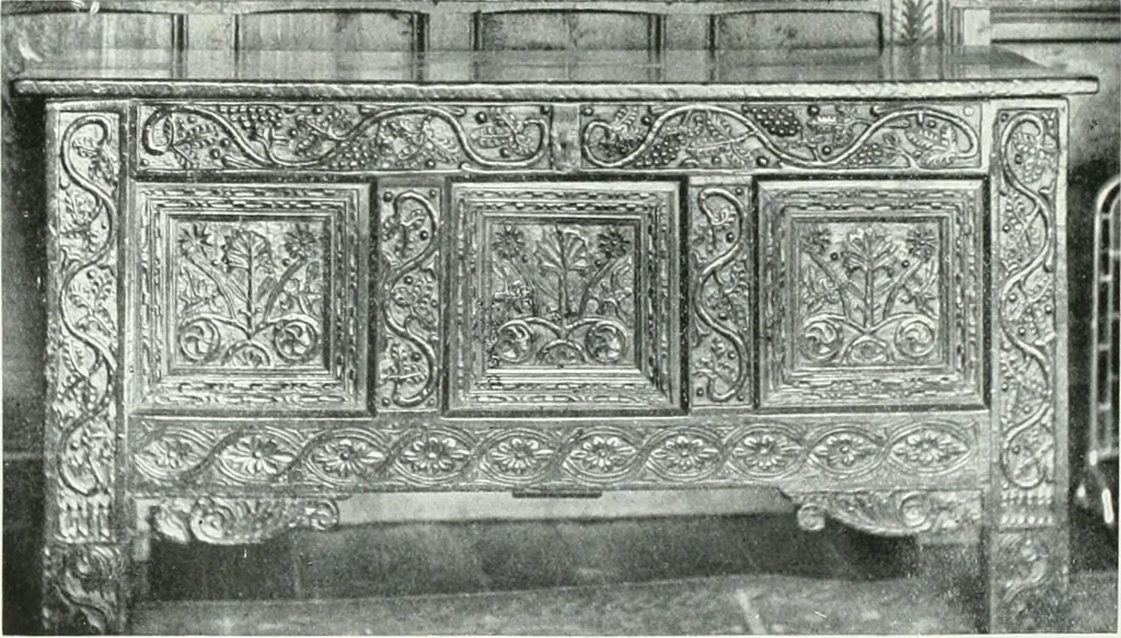 An illustration from A history of oak furniture, 1920, leaf 123