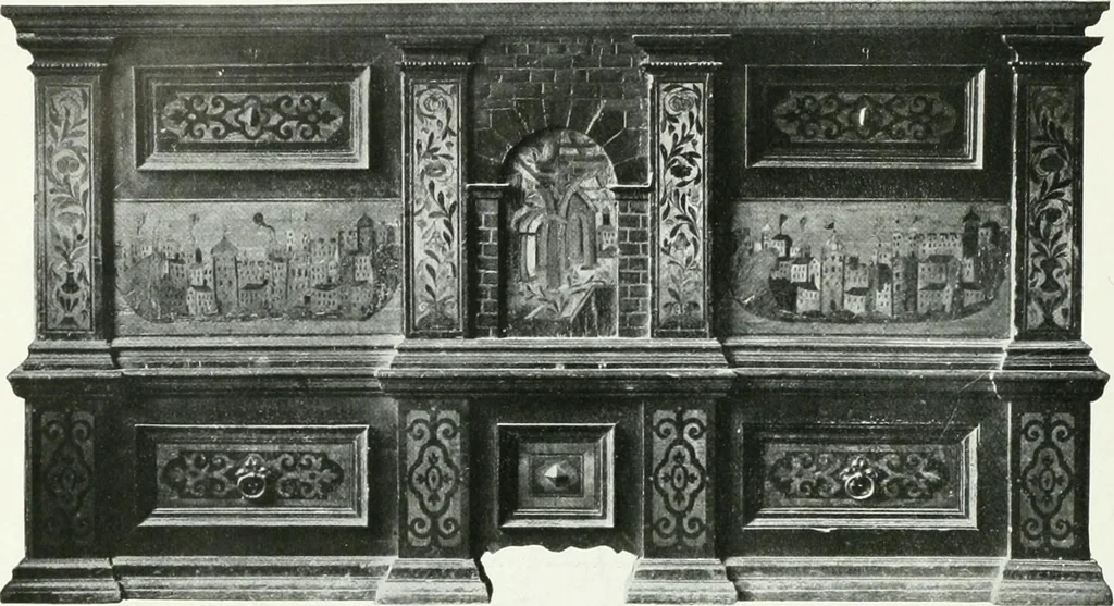 An illustration from A history of oak furniture, 1920, leaf 127