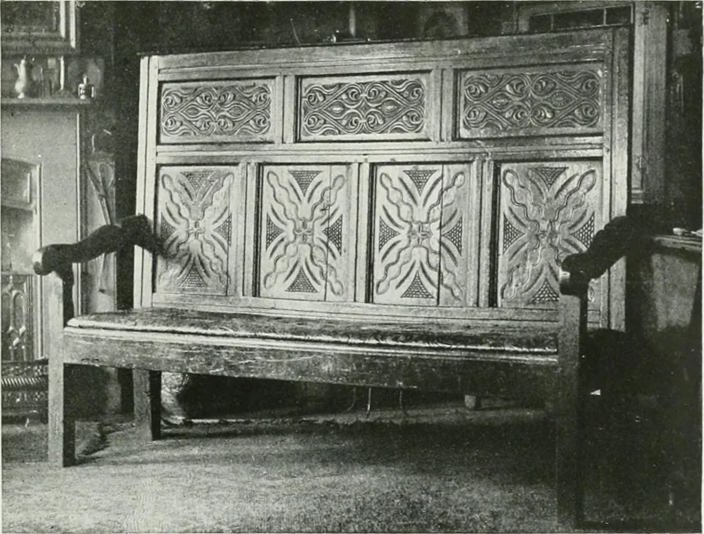 An illustration from A history of oak furniture, 1920, leaf 128