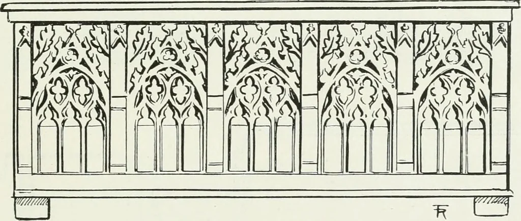 An illustration from A history of oak furniture, 1920, leaf 72